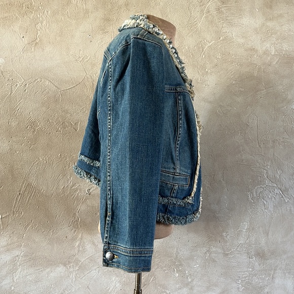 Princess Vera Wang jean pearl-embellished jackwt - Picture 2 of 8